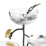 Michael Aram Butterfly Ginkgo Triple Bowl Set w Spoons - Image 2