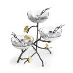 Michael Aram Butterfly Ginkgo Triple Bowl Set w Spoons - Image 3