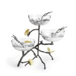 Michael Aram Butterfly Ginkgo Triple Bowl Set w Spoons