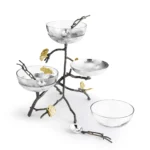 Michael Aram Butterfly Ginkgo Triple Bowl Set w Spoons - Image 4