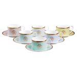 Roberto Cavalli LIZZARD SUNRISE Tea Cup & Saucer Set 6 Pcs