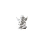 Engel klein Weiss matt Angel with scroll 6.5cm