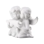 Engel klein Weiss matt/ Pair angels w. heart 14.5cm - Image 3