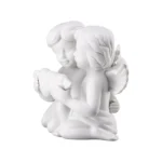 Engel klein Weiss matt/ Pair angels w. heart 14.5cm - Image 4