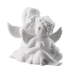 Engel klein Weiss matt/ Pair angels w.wreath 12.5m