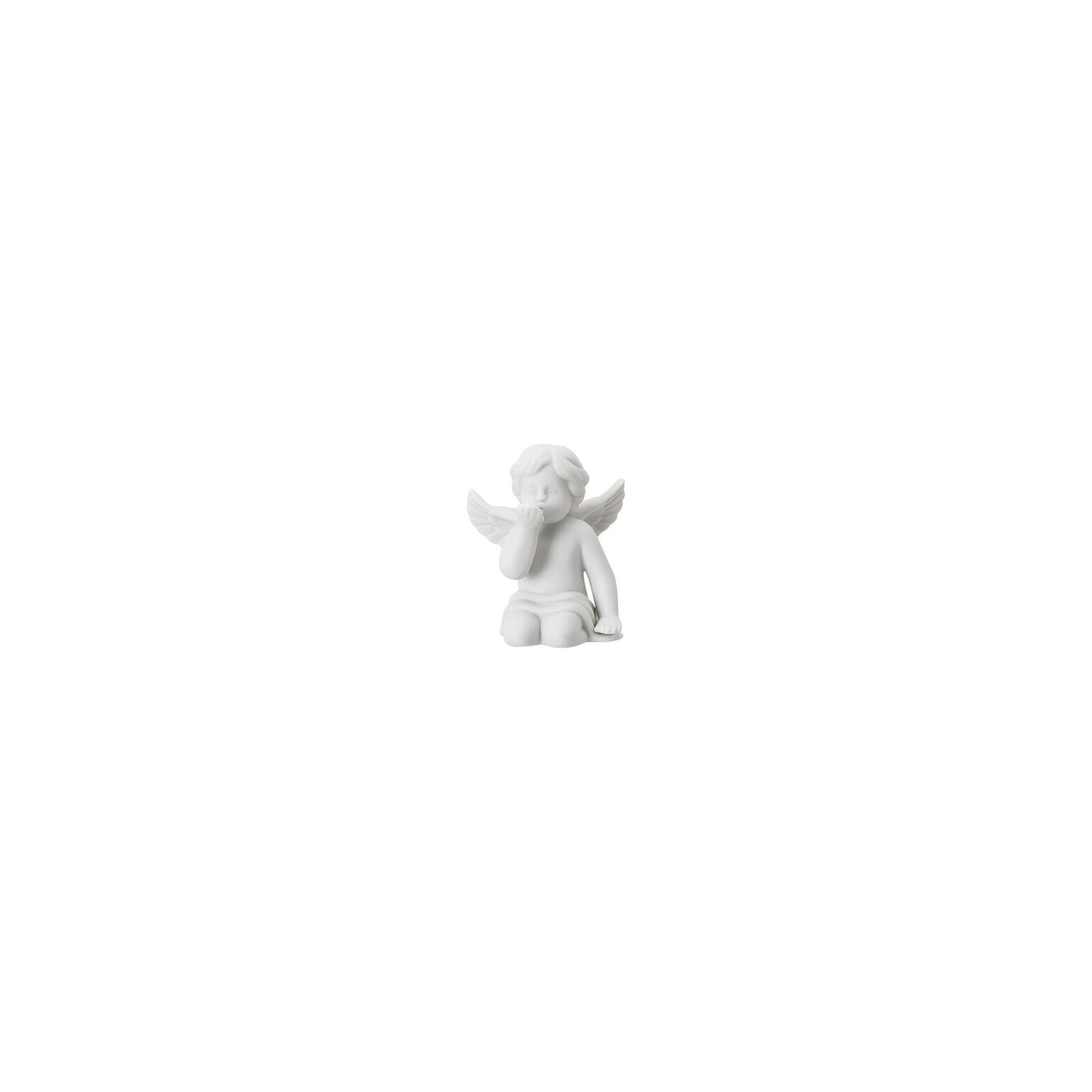 Ominia_Rosenthal_Engel _69054-000102-90084_1_f25 Engel klein Weiss matt Angel kissing hand 6.5cm - Image 1