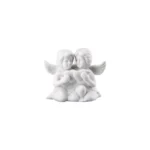 Engel klein Weiss matt Pair angels w. heart 6.5cm