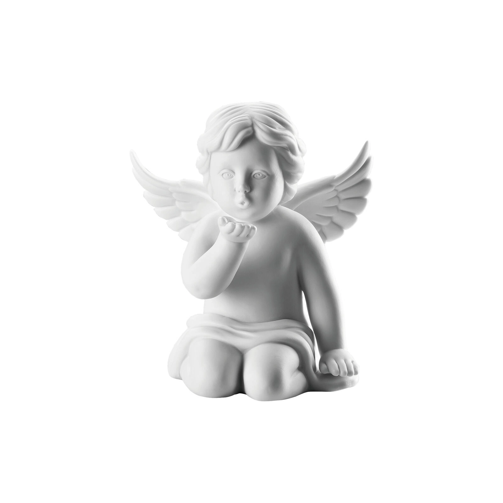 Ominia_Rosenthal_Engel _69055-000102-90084-1_f25 Engel klein Weiss matt Angel kissing hand 10.5cm - Image 1