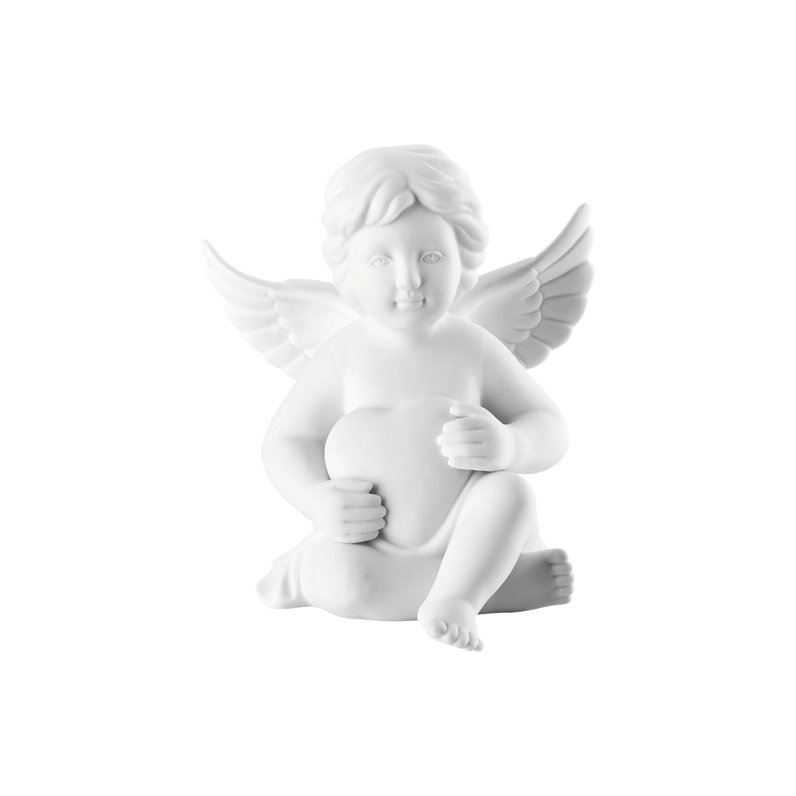 Ominia_Rosenthal_Engel _69055-000102-90097_1_f25 Engel mittel Weiss matt / Angel with heart - Image 1