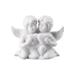 Engel klein Weiss matt Pair angels w. heart 11cm