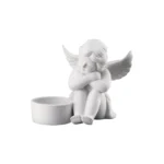 Engel klein Weiss matt Angel sitting 10cm