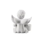 Engel klein Weiss matt Angel with heart 10cm - Image 3