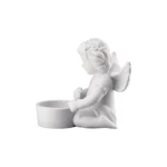 Engel klein Weiss matt Angel w. flor.wreath 10cm - Image 3